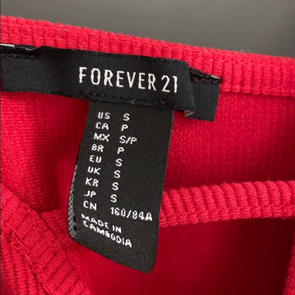 FOREVER 21 Red Bodycon Spaghetti Strap Mini Dress - Picture 3 of 8
